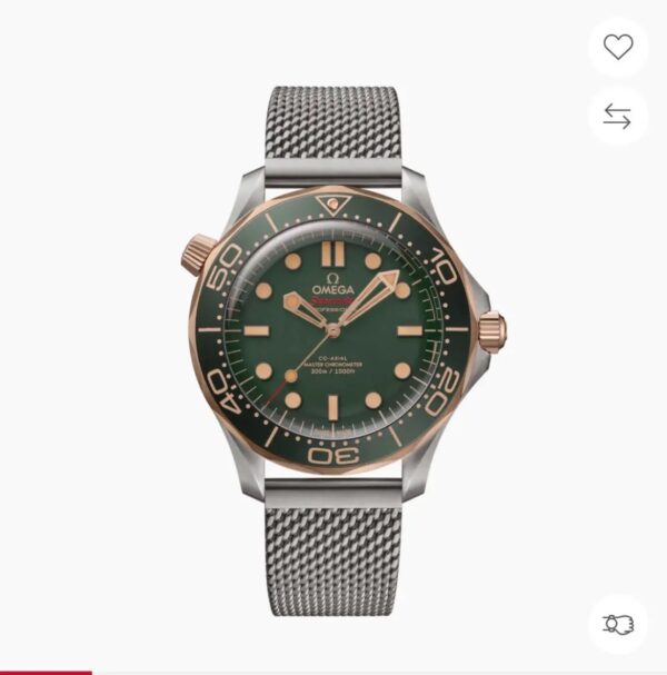 Omega Green with bronze bezel and mesh band 12A super clone VIP